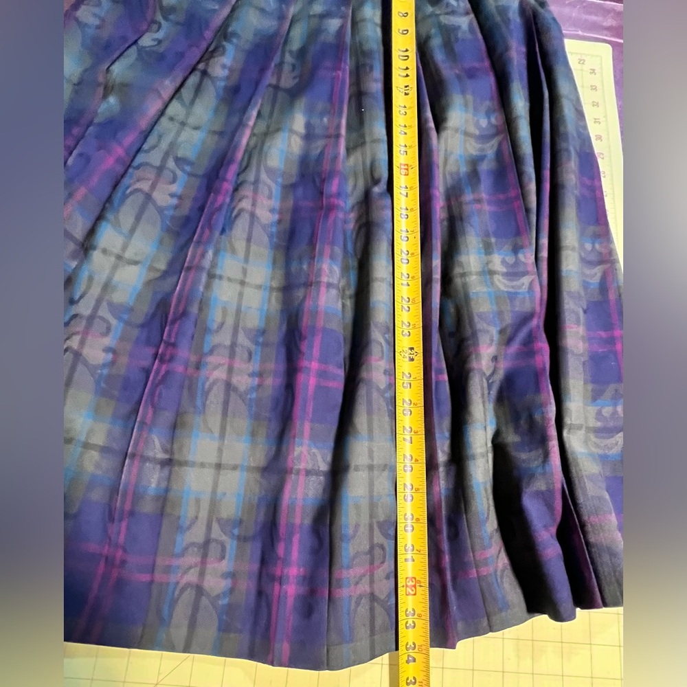 VINTAGE 90s Pendleton tartan plaid 2 piece dress set maxi pleated skirt vest - Picture 14 of 14